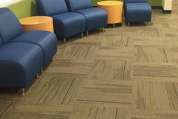 Carpet floor installation in a Houston office building.